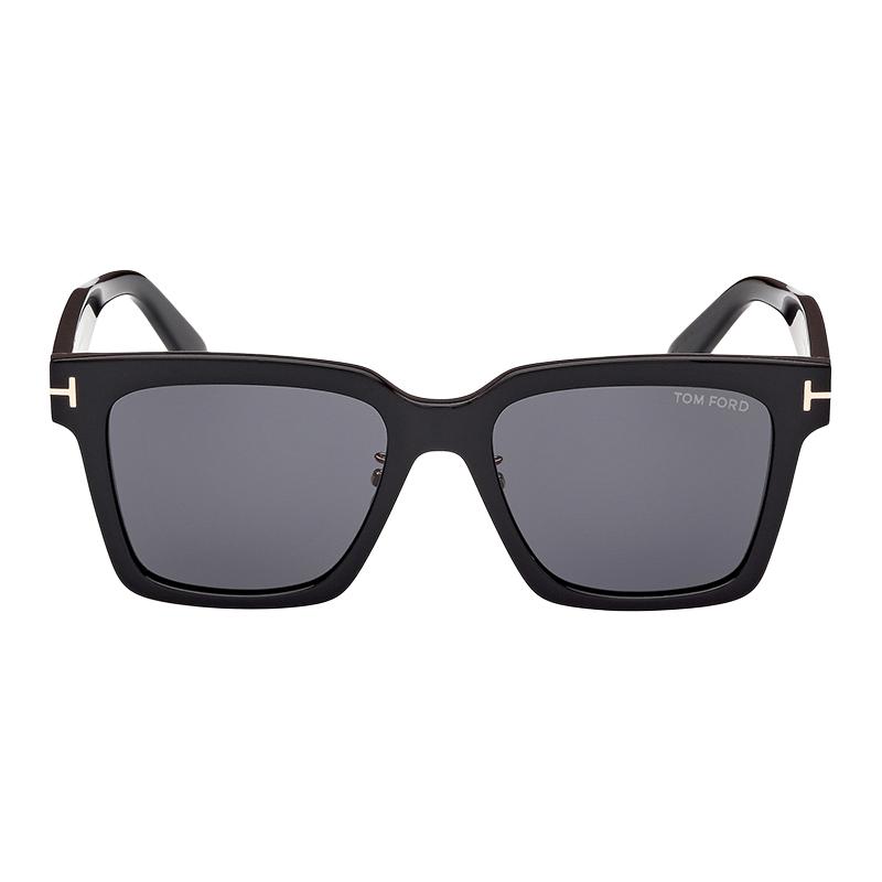 TOM FORD Квадратные солнцезащитные очки TF Plate Frame Acetate унисекс черные, Black — фото 3