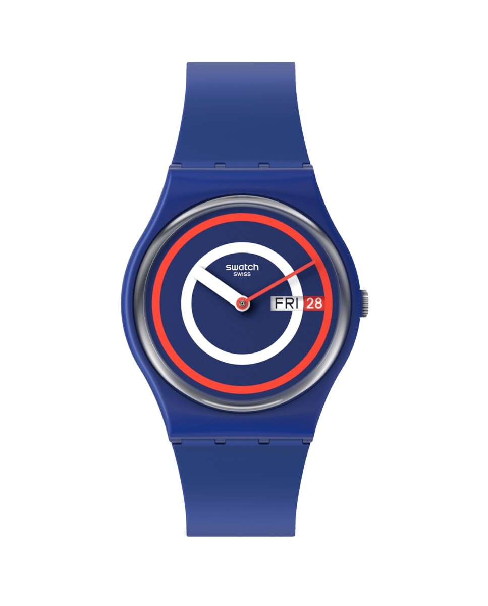 

Синие часы Blue to Basic с разноцветным циферблатом Swatch, синий