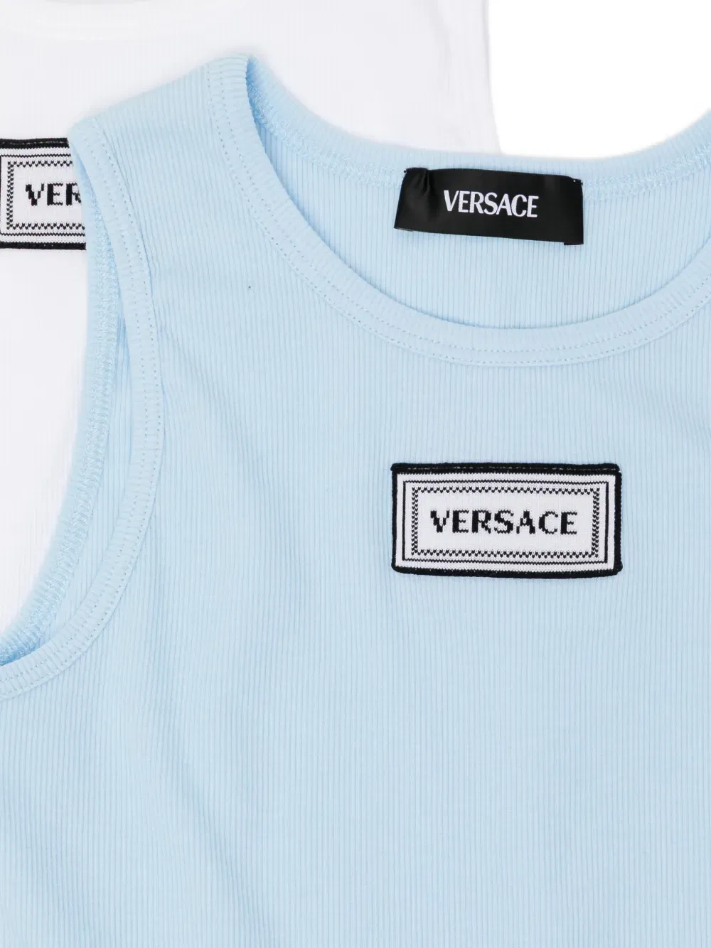 Жилет с нашивкой-логотипом (комплект из двух штук) Versace Kids, синий — фото 3