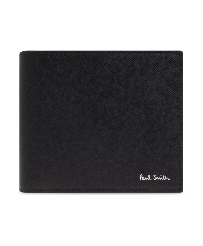 

Кожаный кошелек с принтом логотипа Paul Smith, черный