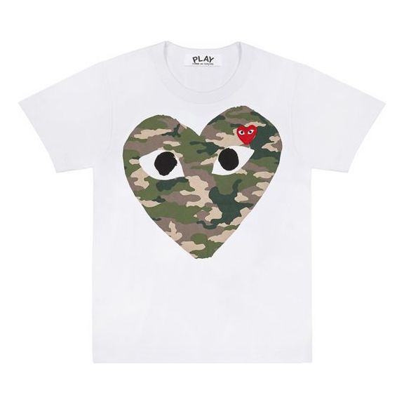 

Футболка camouflage heart tee Comme Des Garcons Play, белый