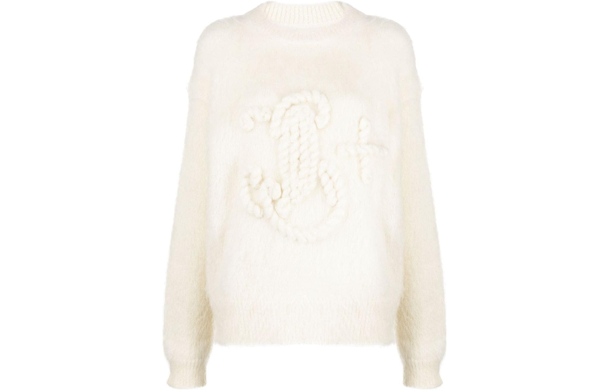 

Джемпер крупной вязки с вышитым логотипом JIL SANDER, белый