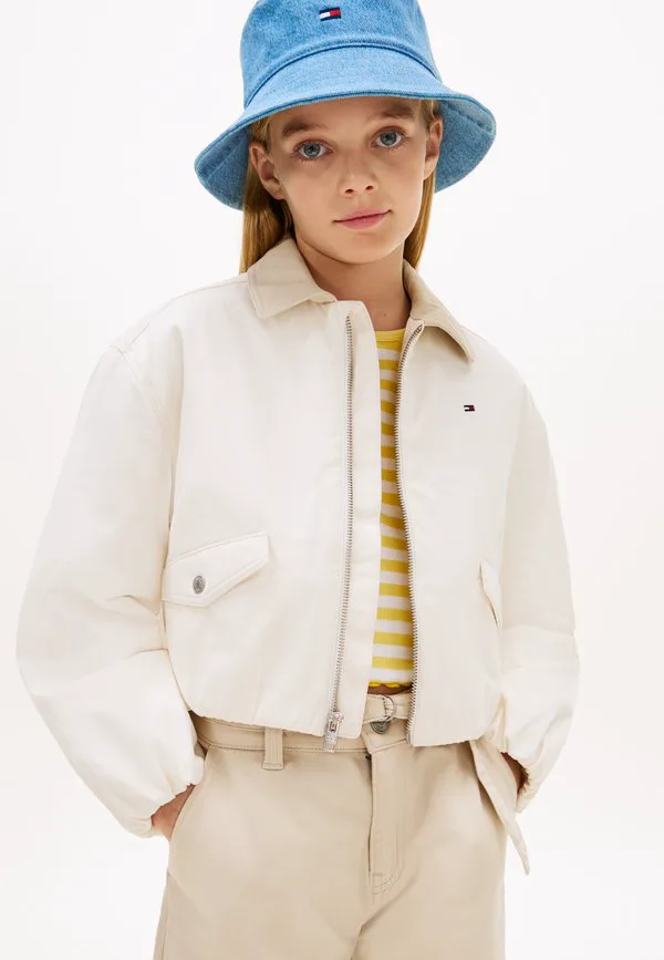 Куртка свободного кроя с текстурированным логотипом на спине Tommy Hilfiger, Ancient White