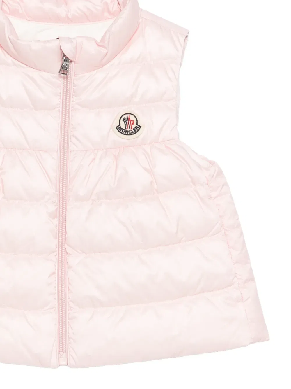 Стеганый жилет с эмблемой Hiva Moncler Enfant, розовый — фото 3