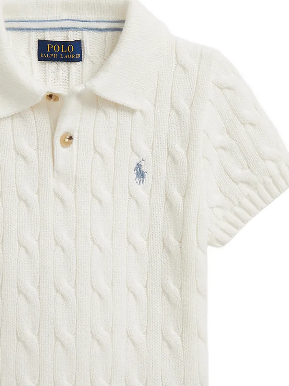 Поло с косами Polo Ralph Lauren Kids, нейтральный — фото 4