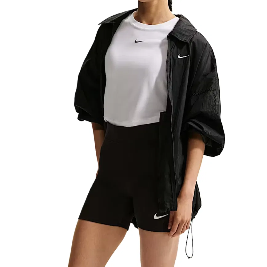Куртка женская Black/Sail White, лацкан Nike