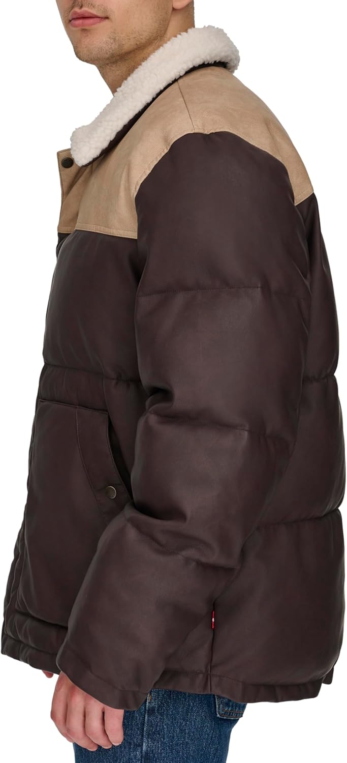 Мужская куртка Levi's Out West из смешанной ткани Levi's Men's Out West, Brown Faux Leather — фото 3