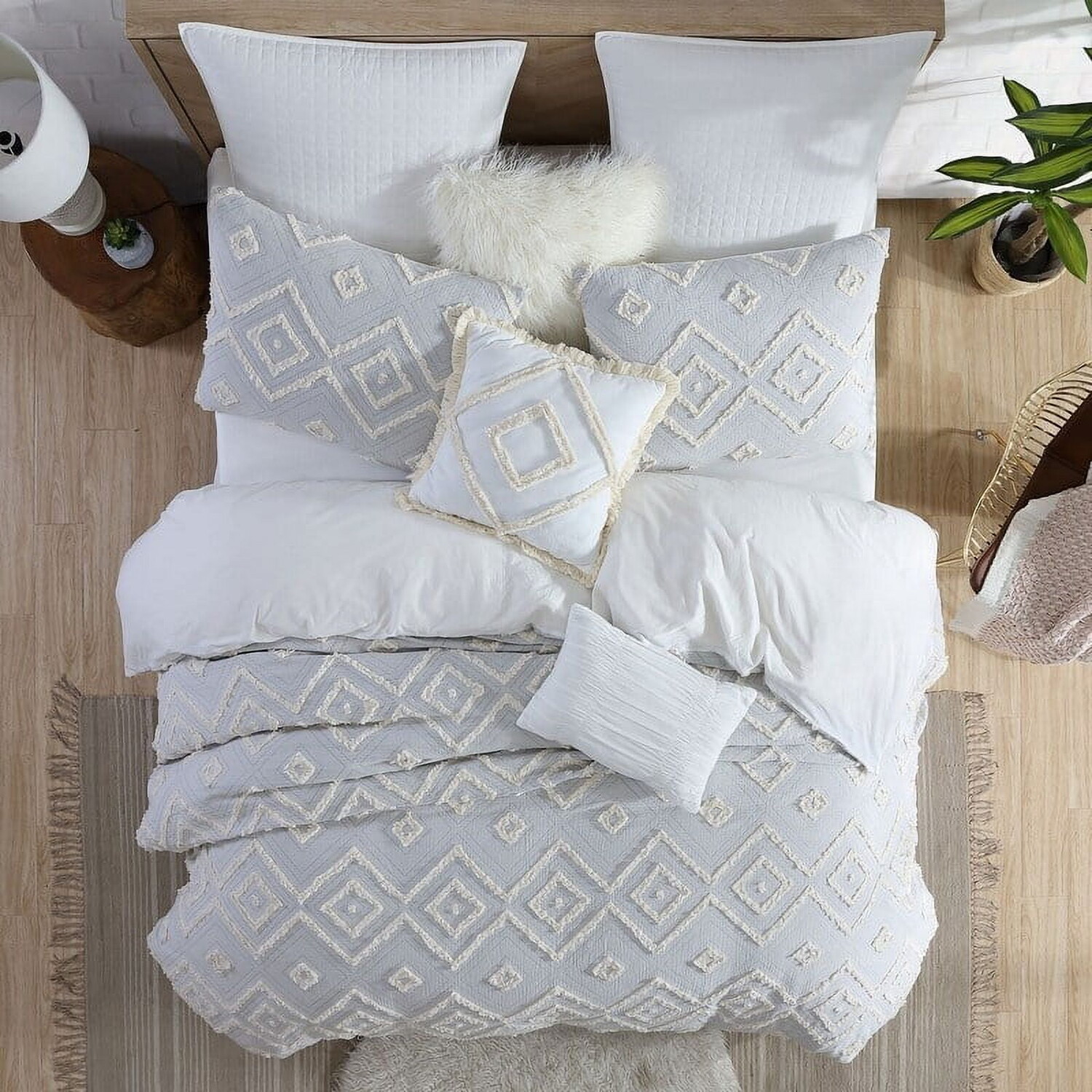 

Жаккардовый комплект постельного белья Swift Home Rukai , светло-серый