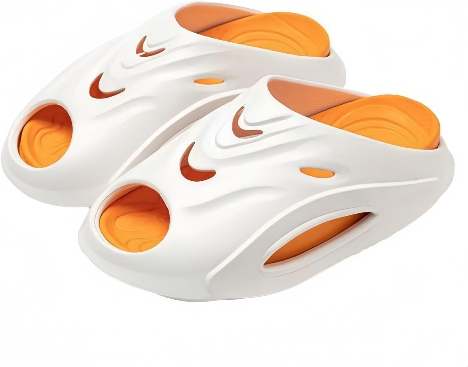 

Мужские сланцы WARKTMY Cloud, противоскользящие с толстой подошвой, для повседневного ношения и пляжа, подходящие для дома и улицы, C-white Orange