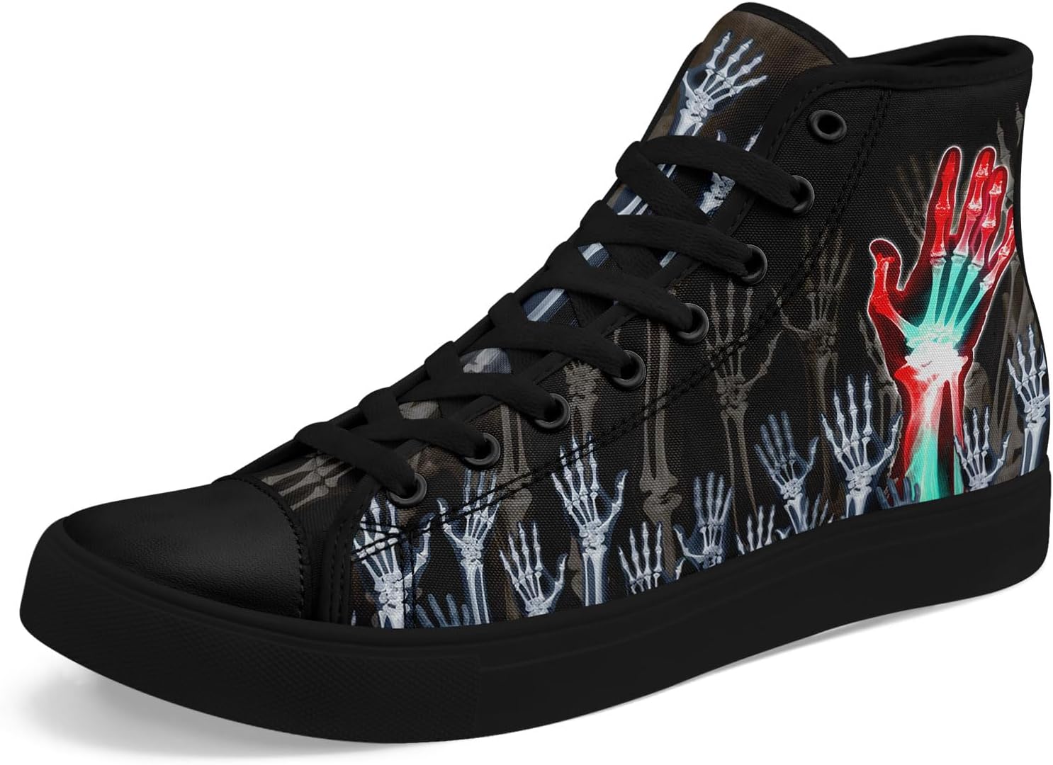 

Крутые настраиваемые высокие кеды с принтом черепа для мужчин и женщин - уникальные яркие высокие кроссовки, удобная повседневная обувь Coolcustomize, белый/черный/красный