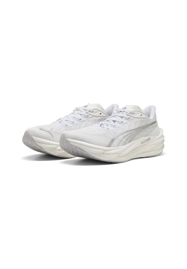 Кроссовки для бега по шоссе deviate nitro 4 Puma, White-Feather Gray — фото 2