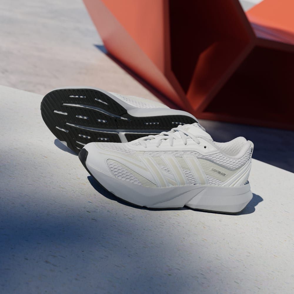 Кроссовки Adidas Lightblaze Glow Shoes, цвет Cloud White/Cloud White/Zero Metalic — фото 2