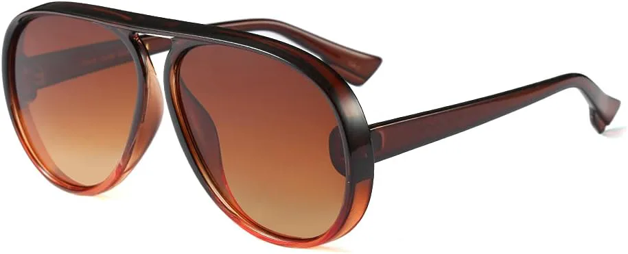 

Солнцезащитные очки Freckles Mark в стиле ретро 70-х годов, авиаторы, модные винтажные, с плоской верхней частью и одинарной перемычкой, защита UV400, Brown