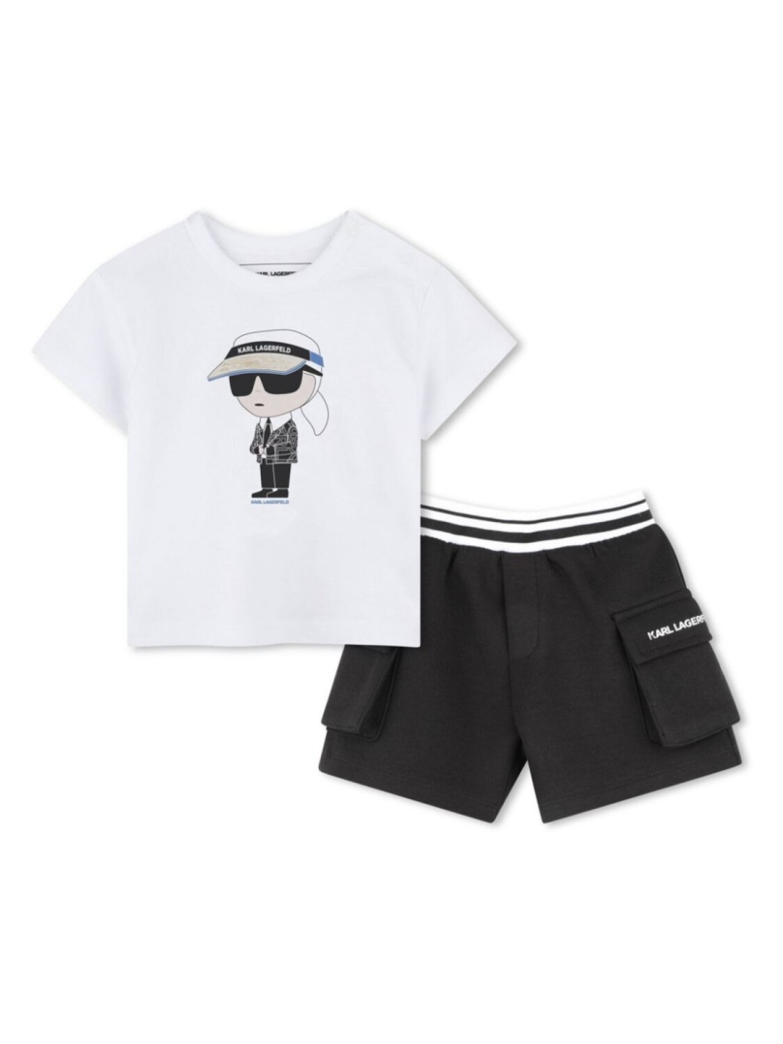 

Комплект Ikonik Karl из топа и шортов Karl Lagerfeld Kids, черный