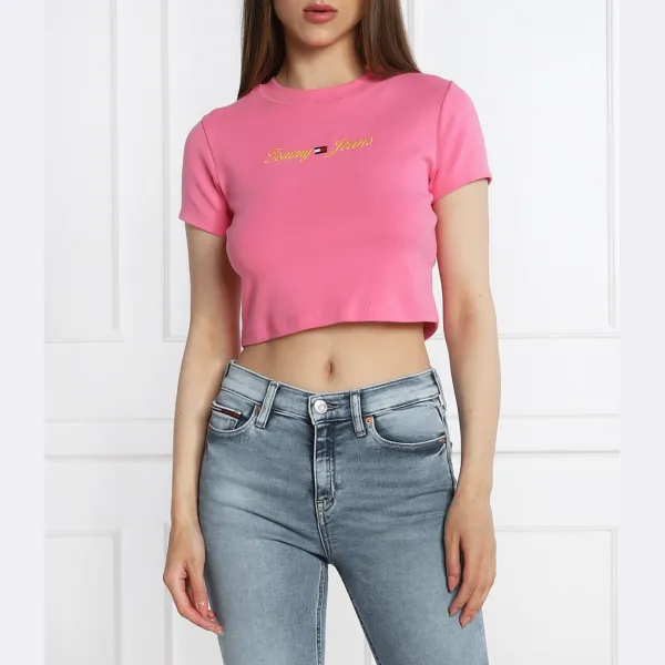 

Укороченная футболка Tommy Hilfiger, розовый