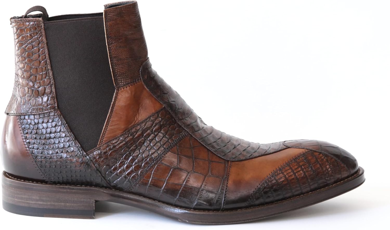 

Кожаные ботинки-слипон на щиколотку Jo Ghost 4996 итальянский коньяк с комбинированной печатью