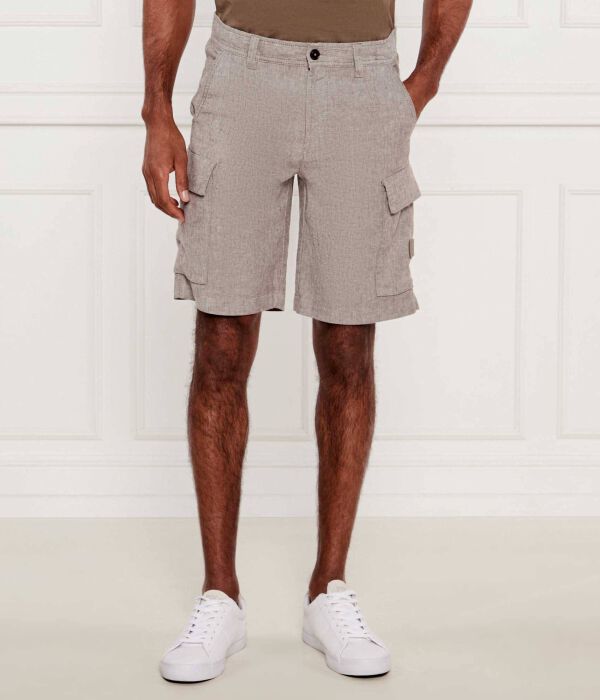 

Льняные шорты sisla-9-cargo Relaxed fit Boss Orange, серый