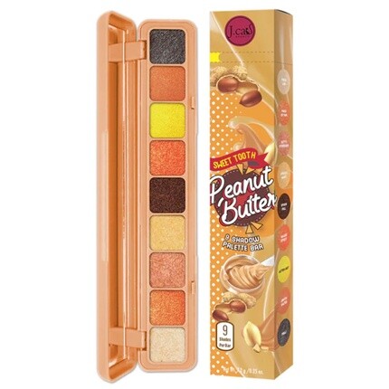 

Палитра теней Sweet Tooth 9 с мерцающим блеском для глаз и сумкой на молнии с арахисовым маслом J.Cat Beauty