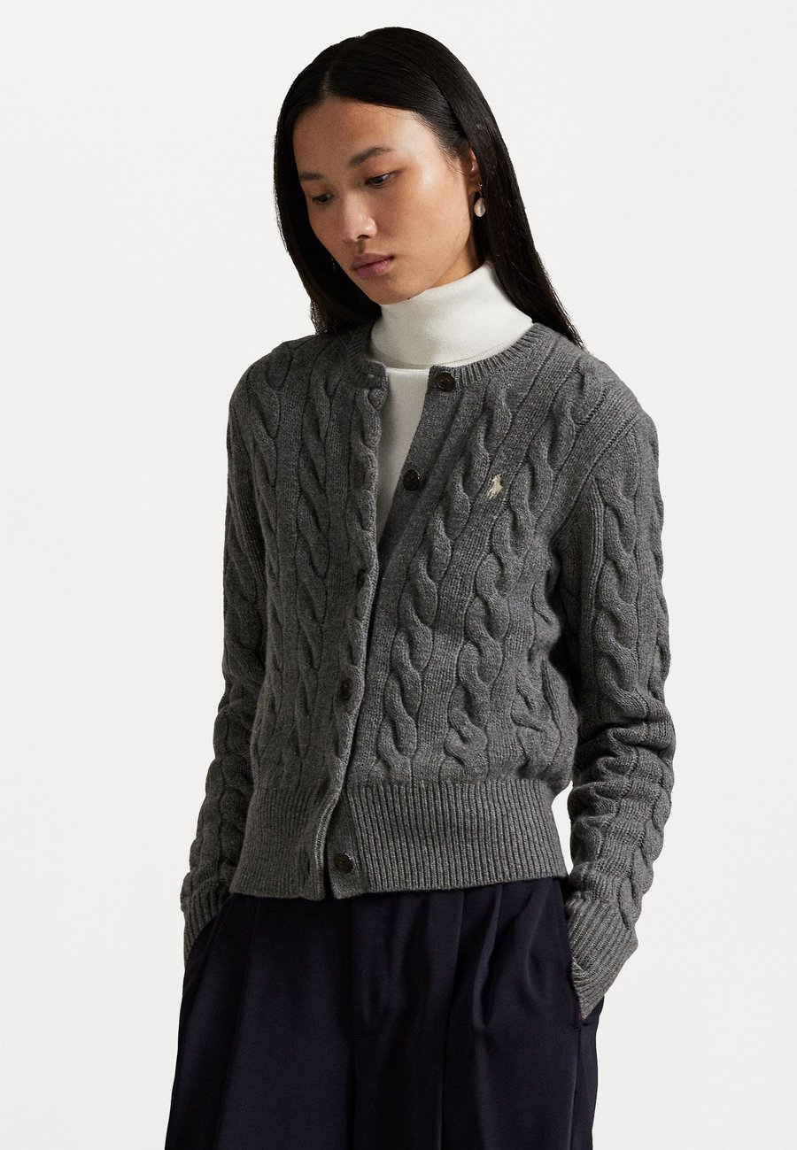 

Кардиган Polo Ralph Lauren CABLE-KNIT WOOL-CASHMERE CARDIGAN, Flannel Grey Heather/Dark Grey