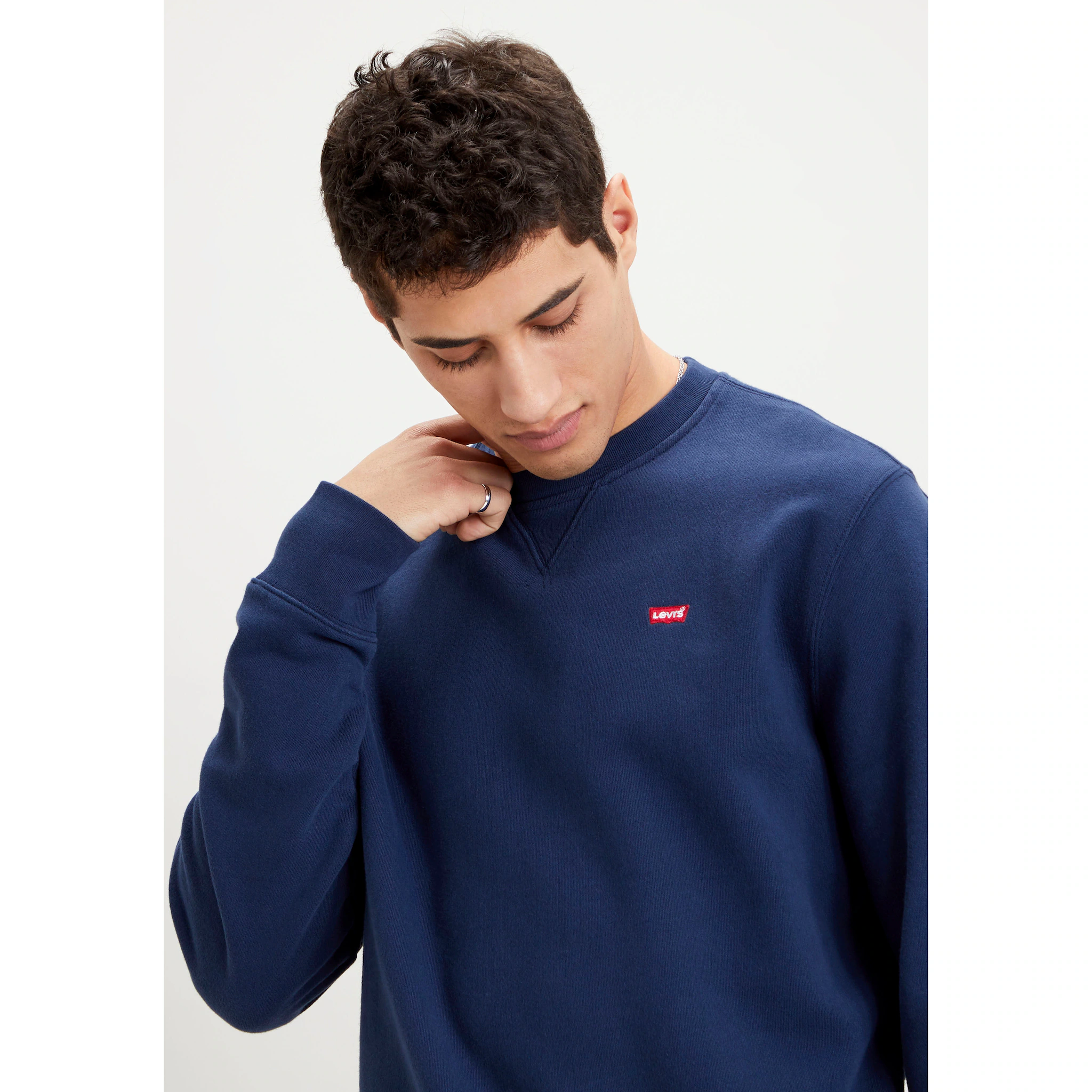 Толстовка Levi's "SWEATSHIRT NEW ORIGINAL CREW", цвет морской волны — фото 3