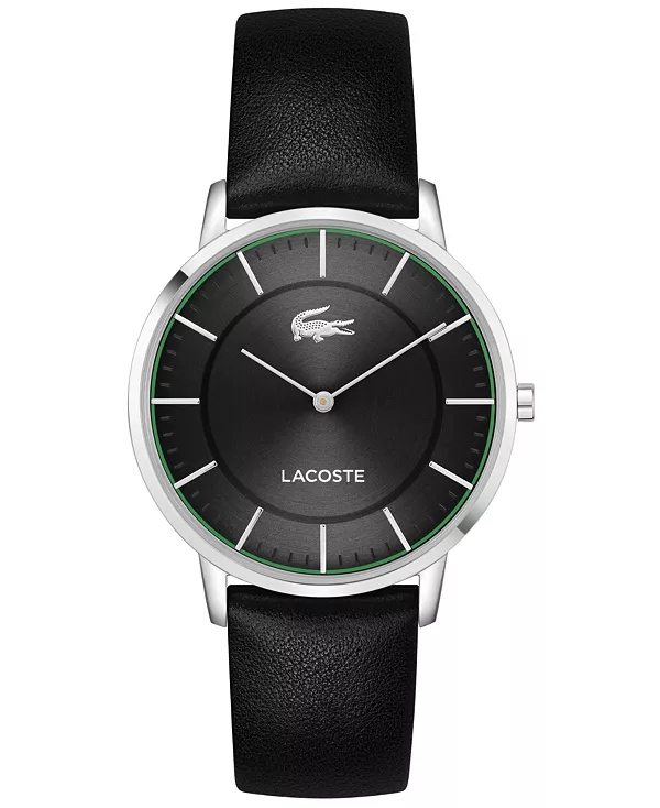 

Мужские часы с черным ремешком из кожи крокодила, 40,5 мм Lacoste, black