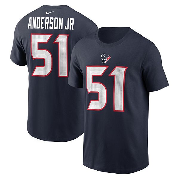 Футболка с именем и номером игрока Уилла Андерсона-младшего Houston Texans, цвет navy Nike — фото 2