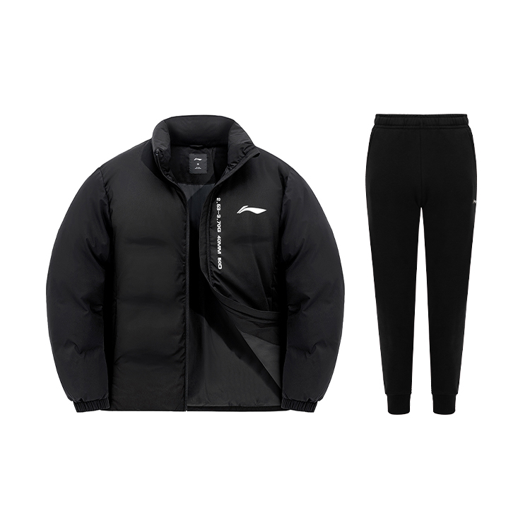 

LiNing Повседневная спортивная одежда унисекс, set (черный top+черный bottom)