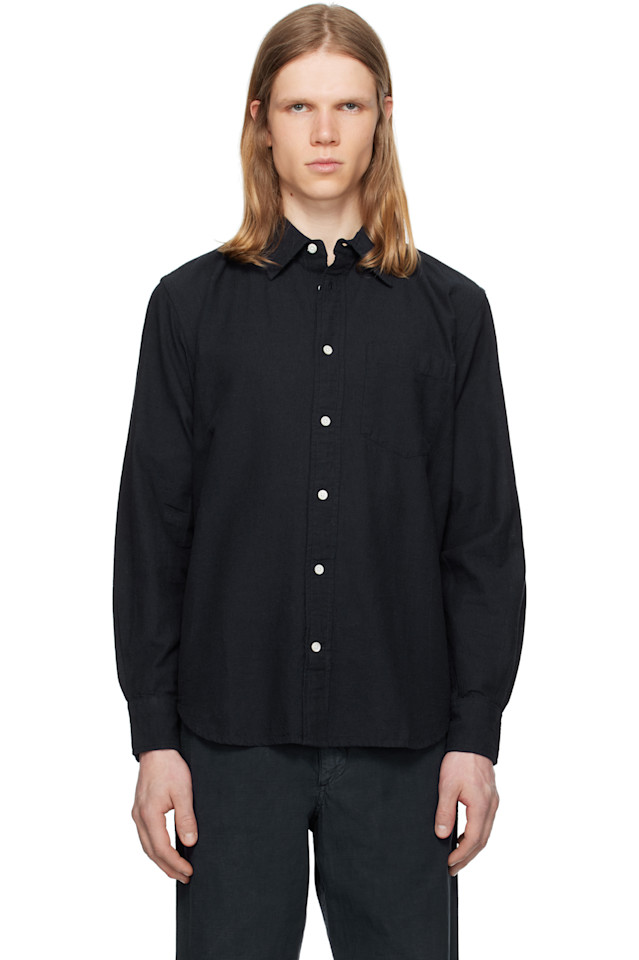 

Алгот расслабленная хлопковая льняная рубашка Norse Projects, синий