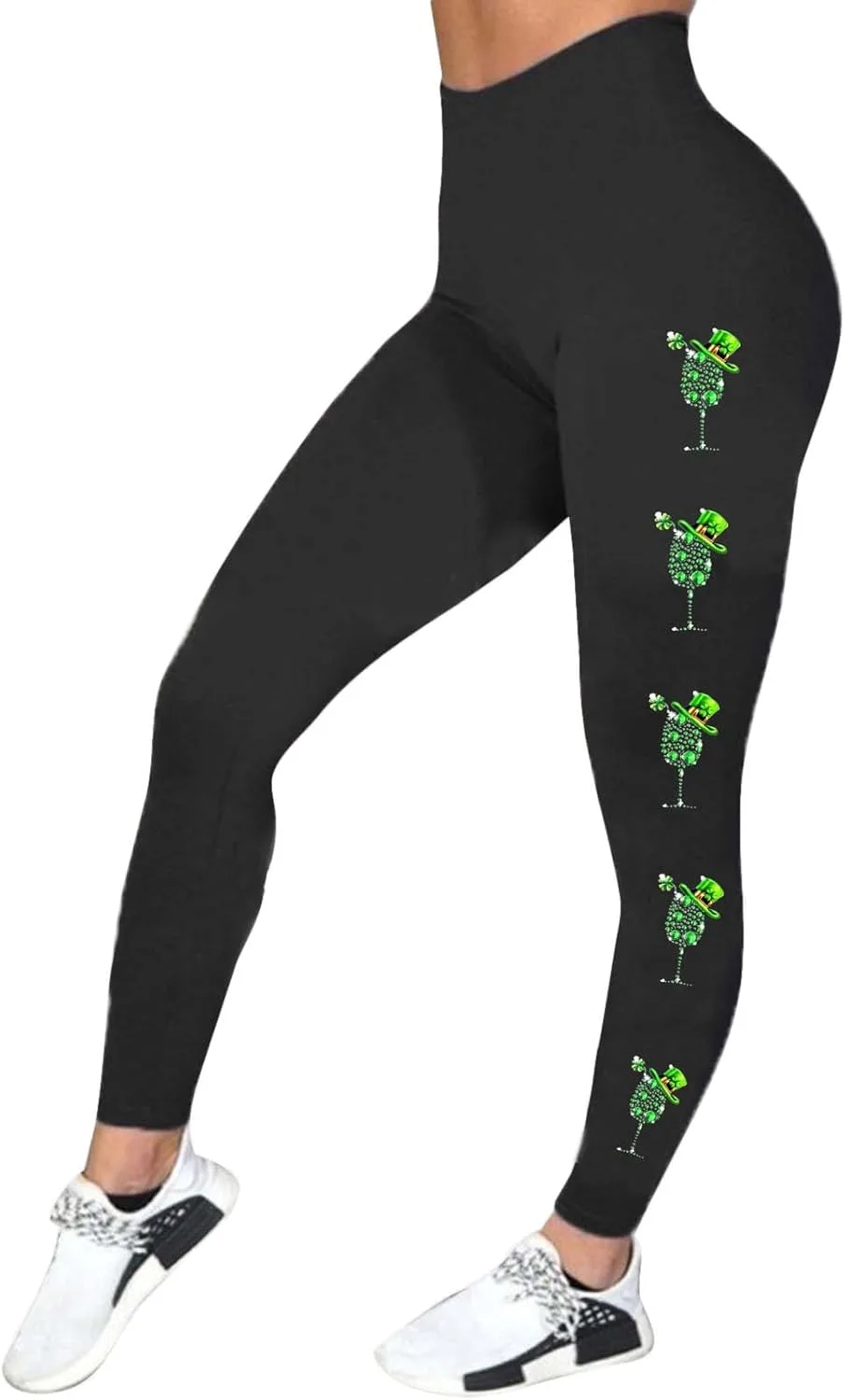 

Женские легинсы St Patrick's Shamrocks с принтом для тренировок, эластичная ткань, Plus Size Mgoohoen