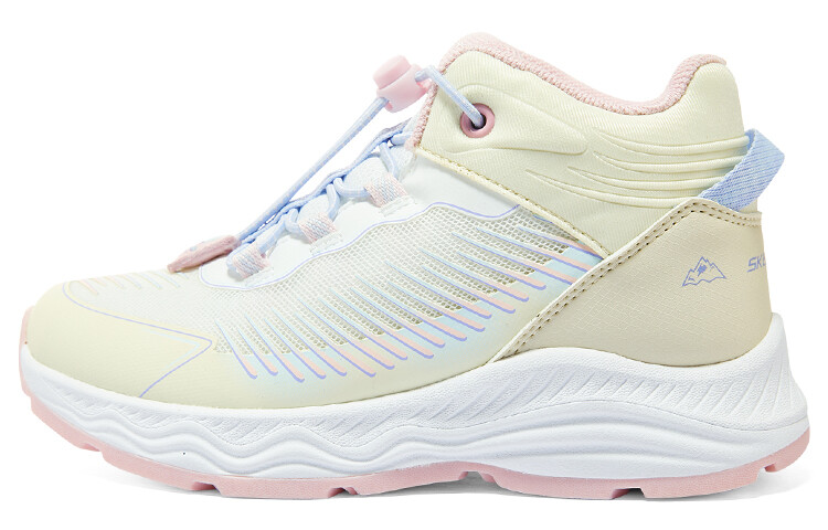 

Зимние ботинки для девочек женские, цвет не совсем белый, розовый Skechers