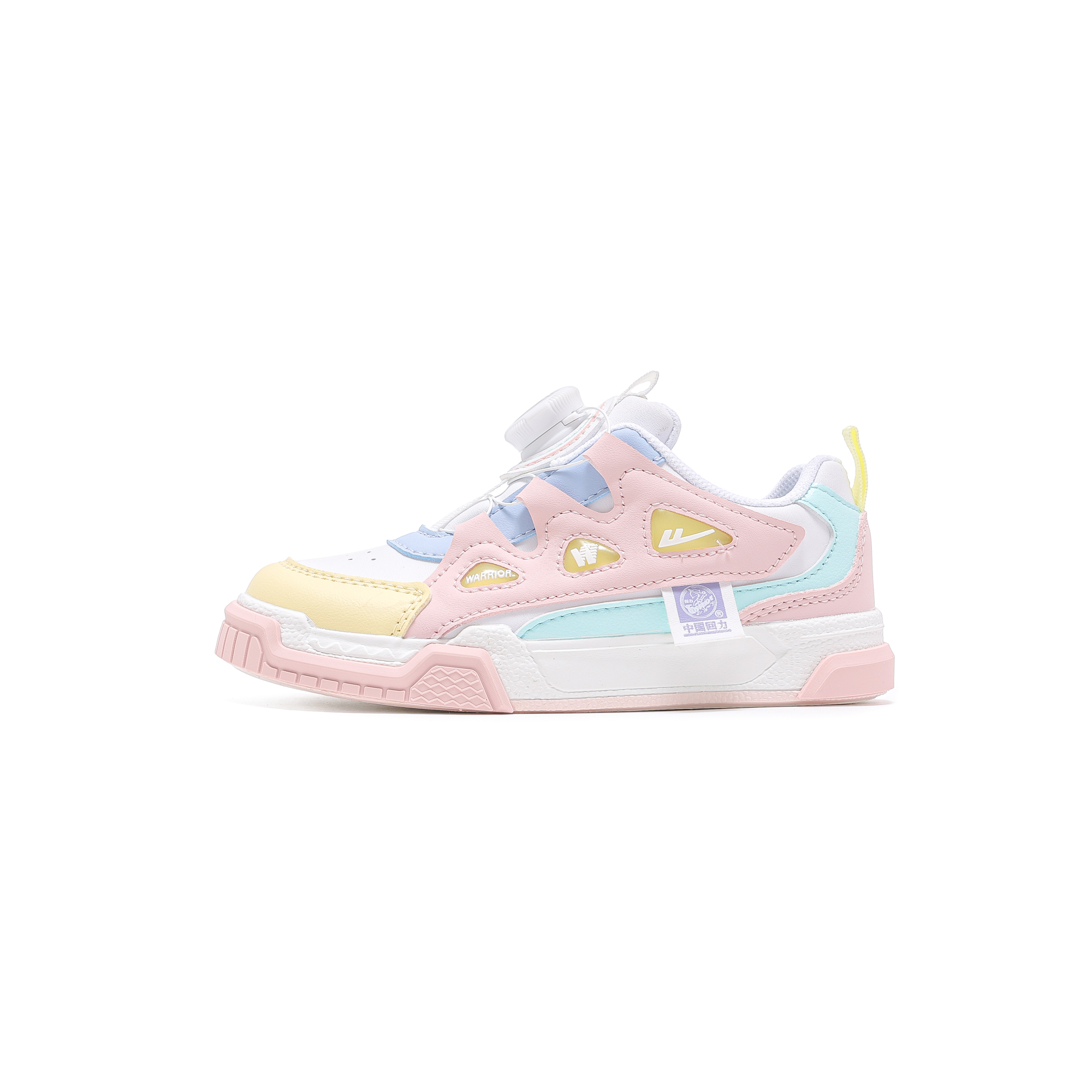 Warrior Low-Top Детские Скейтбординг Кроссовки, Белый/Розовый — фото 2