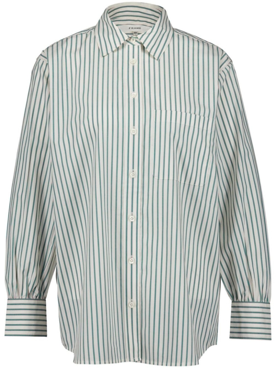 

FRAME рубашка в полоску со срезанным воротником, зеленый