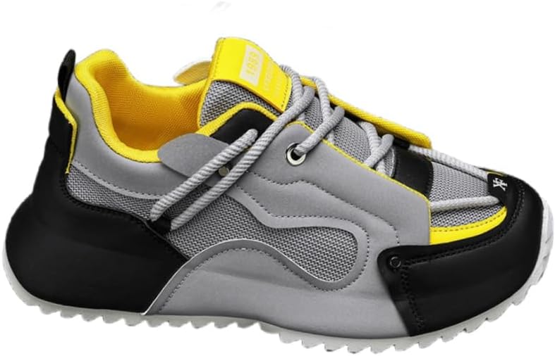 

Мужские модные кроссовки FmShi большого размера с массивной подошвой на шнуровке, дышащие для бега, баскетбола и занятий в спортзале, серый