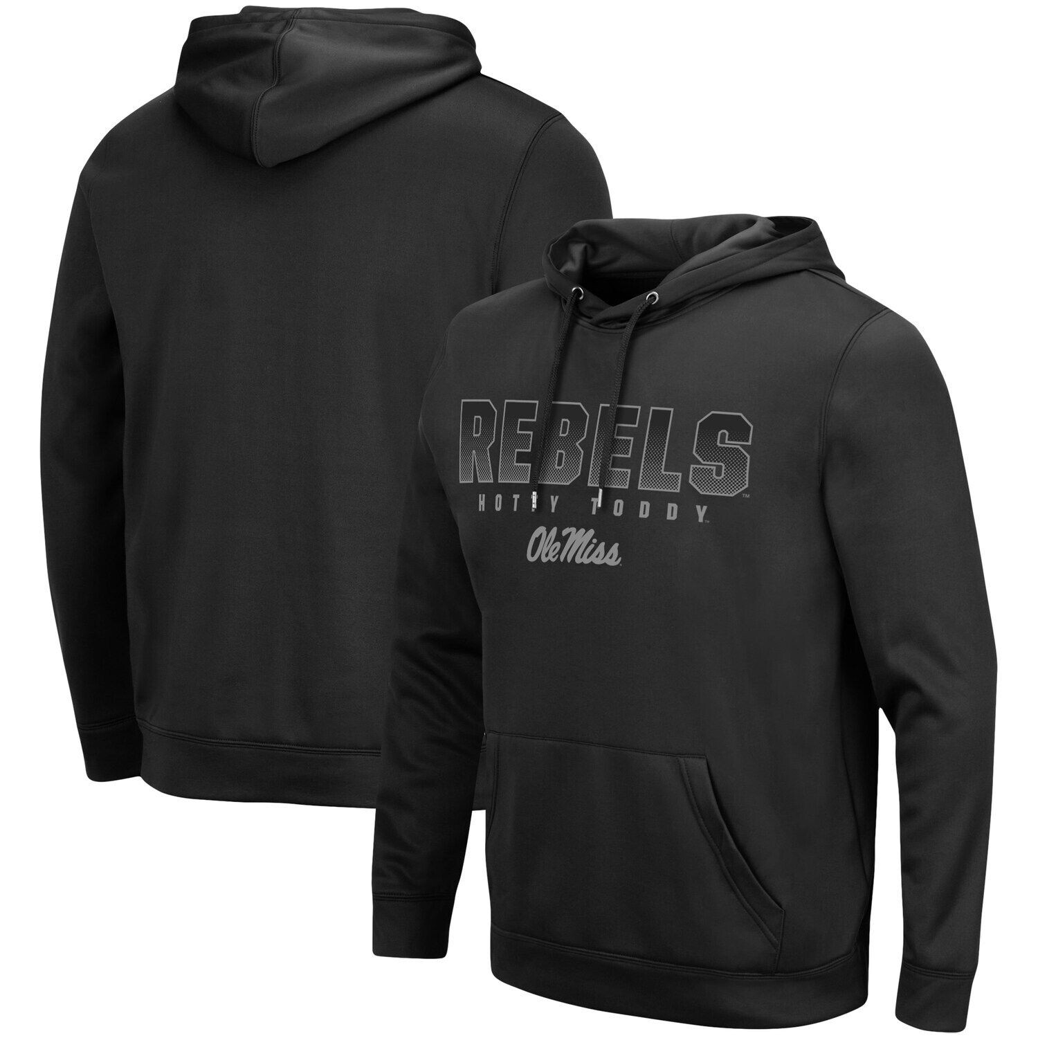 

Мужской черный пуловер с капюшоном Ole Miss Rebels Blackout 3.0 Colosseum