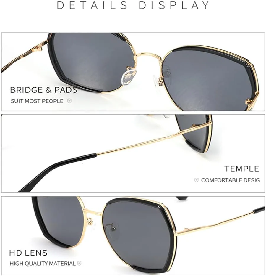 

Большие поляризованные солнцезащитные очки для женщин в оправе «бабочка» с градиентной защитой от УФ-излучения UV400. Солнцезащитные очки для вождения KTUCN, 001