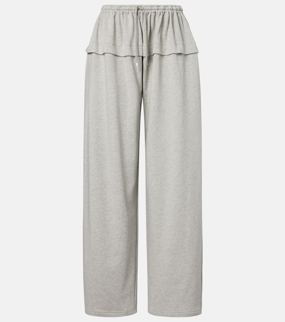 

Брюки спортивные из хлопковой смеси с рюшами Alaïa, Gris Melange