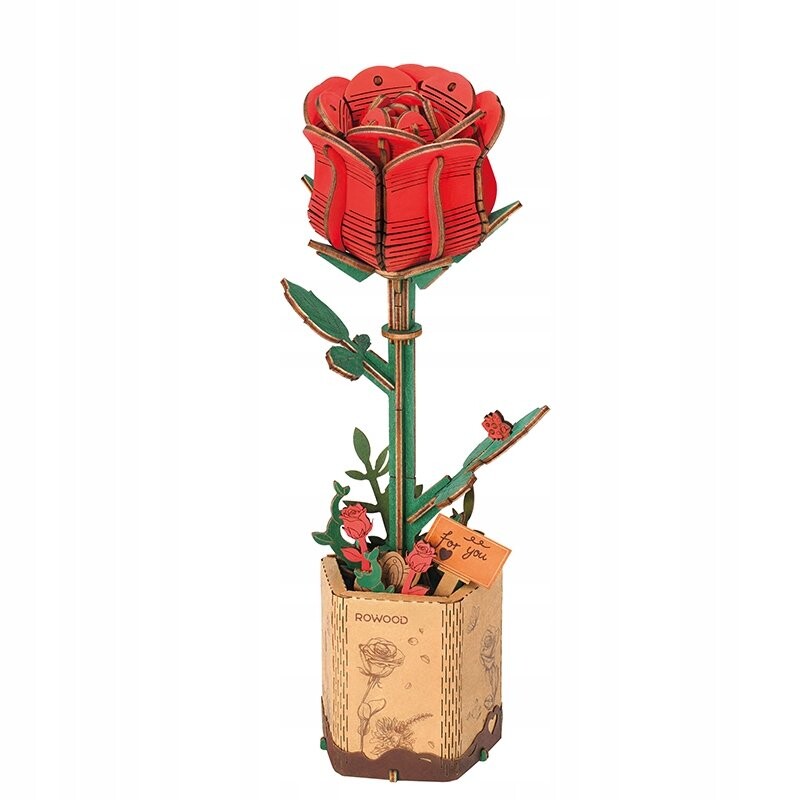 

Деревянный 3D-пазл Rowood Robotime Red Rose Red Rose