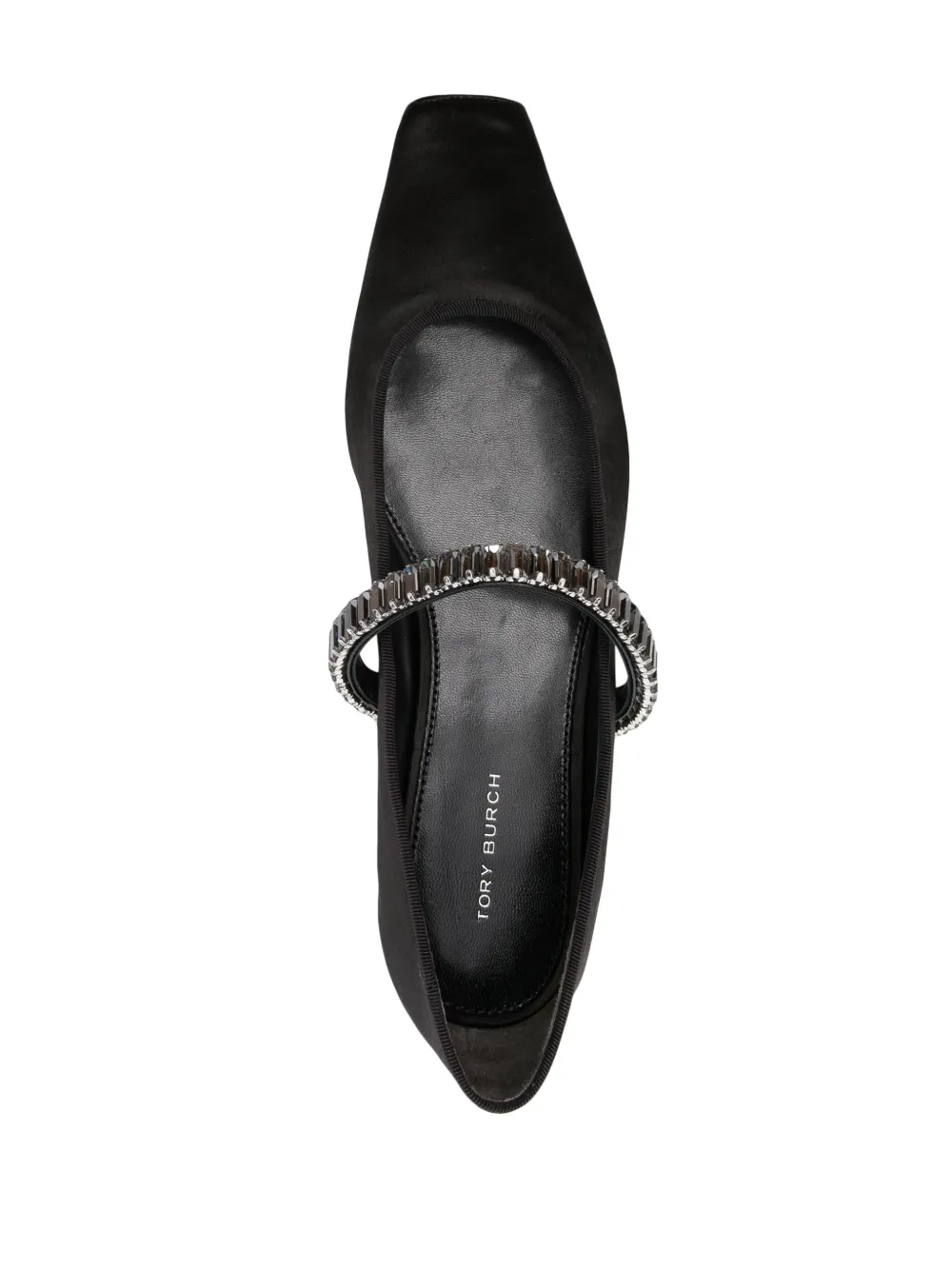 Балетки Crystal Ballet Tory Burch, черный — фото 4