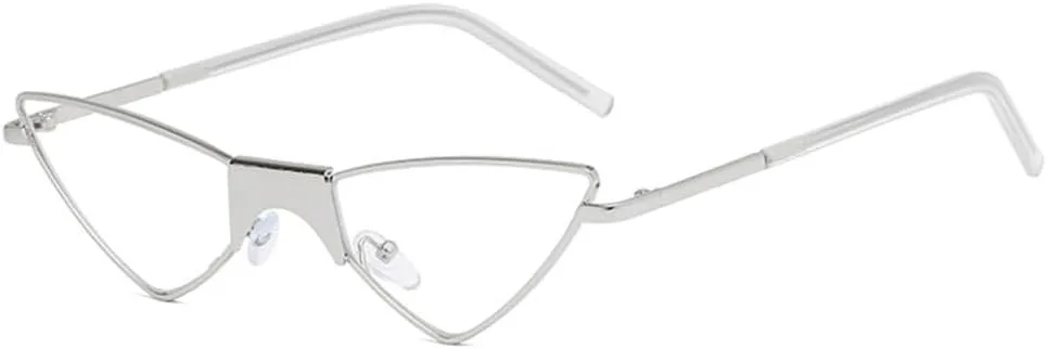 

Модные женские солнцезащитные очки 2027 года: цветные маленькие очки из сплава для женщин и мужчин, с защитой от УФ-излучения UV400 MTZJH, C8 Silver-clear