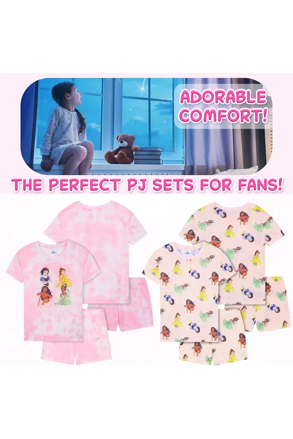 Пижама детская Princess 2 Pack Short Pyjama Set Disney, мультиколор — фото 3