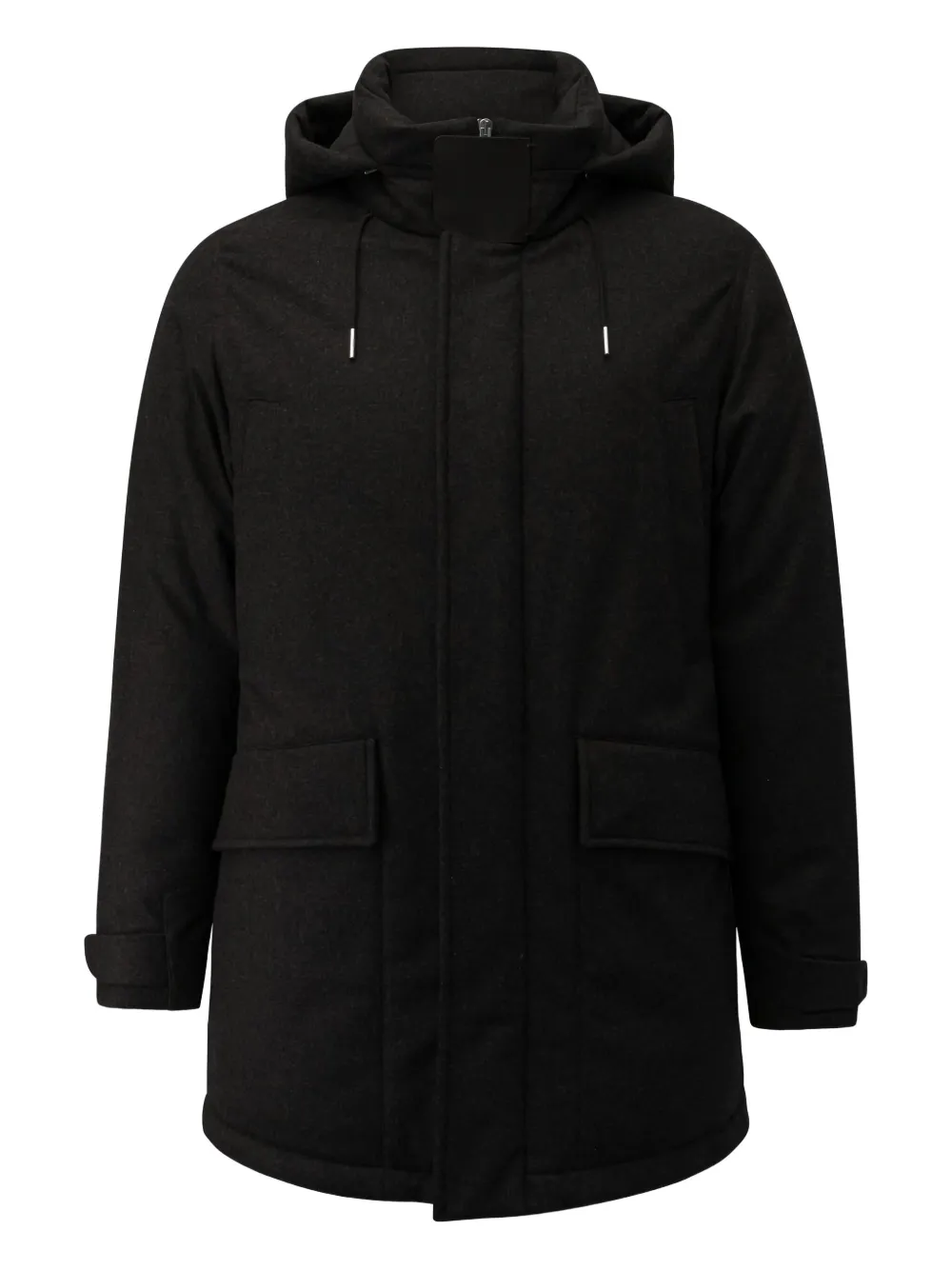 

Шерстяная куртка с капюшоном Zegna, черный