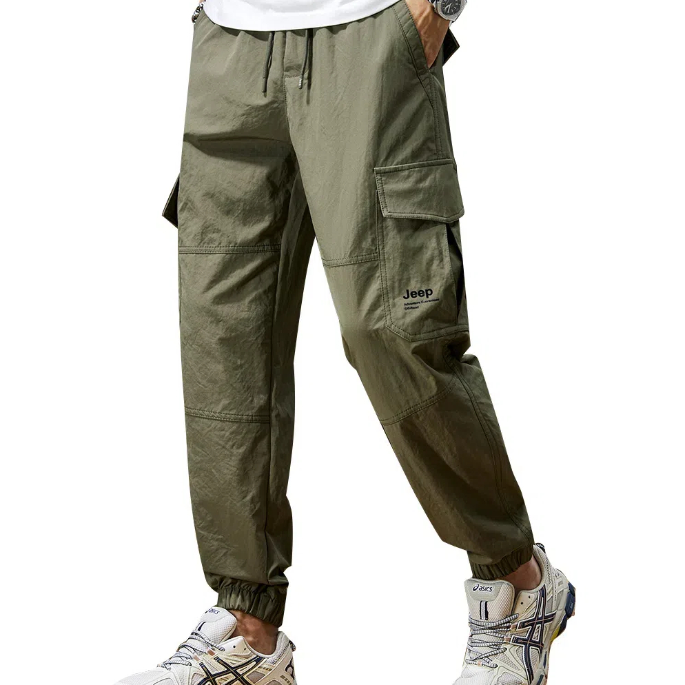 

Повседневные брюки Unisex Moderate Cuffed Jeep, оливково-зеленый (breathable and flowing)