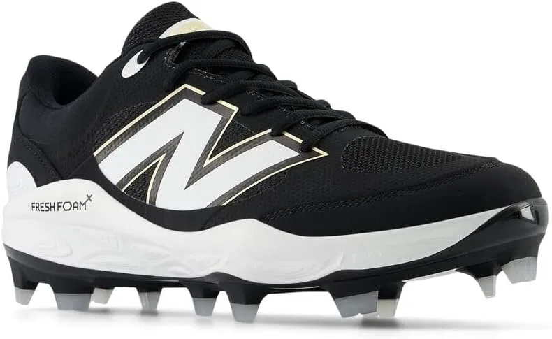 Мужские бейсбольные кроссовки New Balance Fresh Foam 3000 V6 для прогулок по лужайке, Black White — фото 3