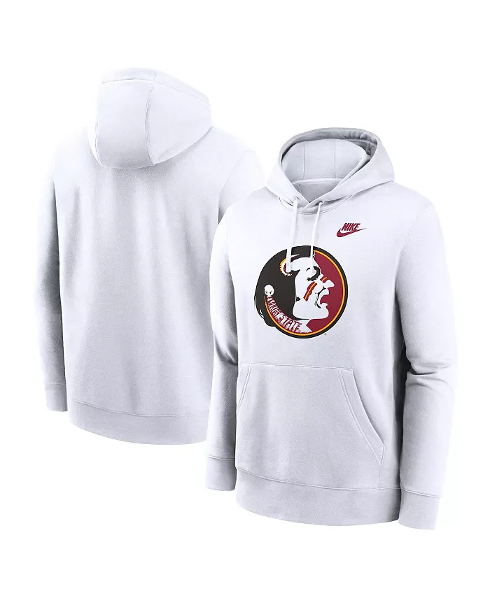 

Мужская белая толстовка с капюшоном Florida State Seminoles Legacy Logo Club Fleece Pullover Hoodie Nike