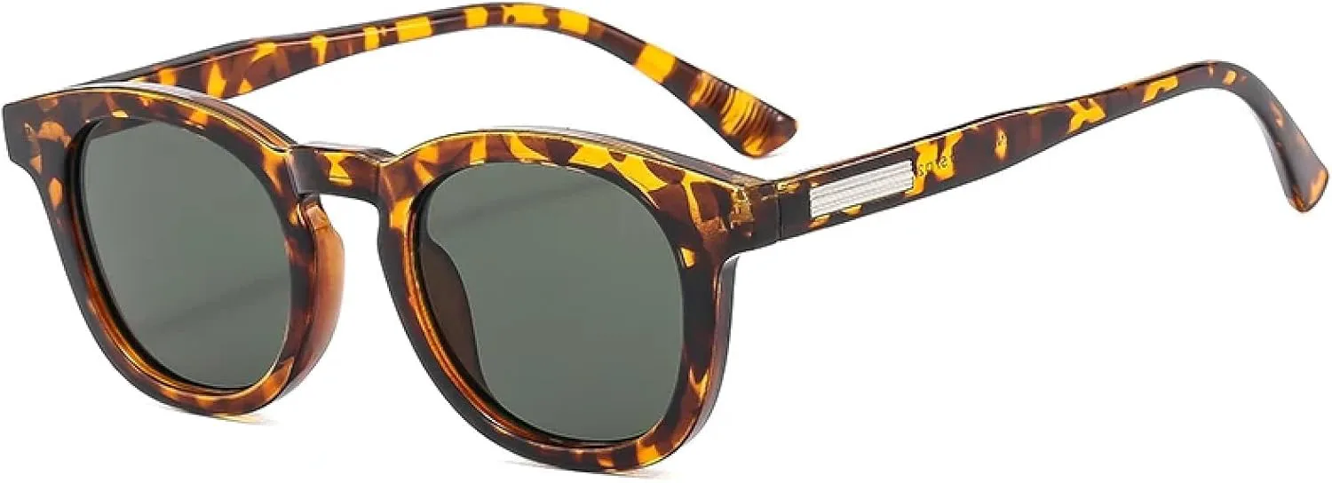 

Классические солнцезащитные очки в овальной оправе для женщин, модные мужские минималистичные ретро-очки с защитой от УФ-излучения UV400 TVTBBVV, Leopard Green