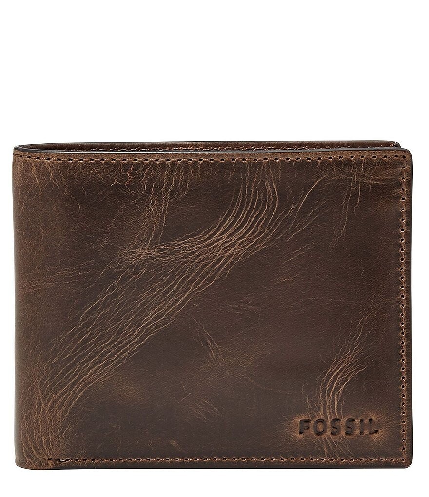 

Кожаный кошелек Fossil Ingram с блокировкой RFID, коричневый