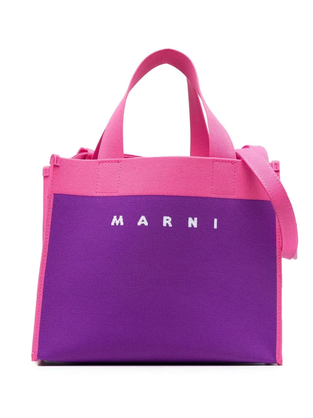 

Сумка-тоут в стиле колор-блок Marni, фиолетовый