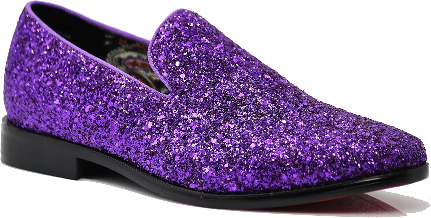 

Мужские винтажные блестящие лоферы SPK04, классические туфли слипоны под смокинг Enzo Romeo, фиолетовый