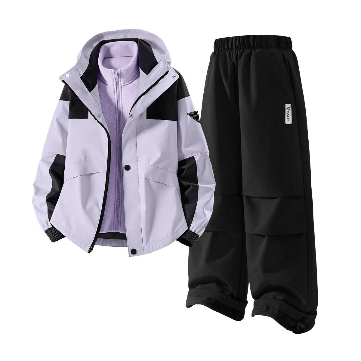 Детская повседневная спортивная толстовка Disney, [Thickened and Fleece-Lined]DiH Triangle Hook-and-Loop K Violet Blue+Solid Color Violet Blue+DiH Square Hook-and-Loop K Black
