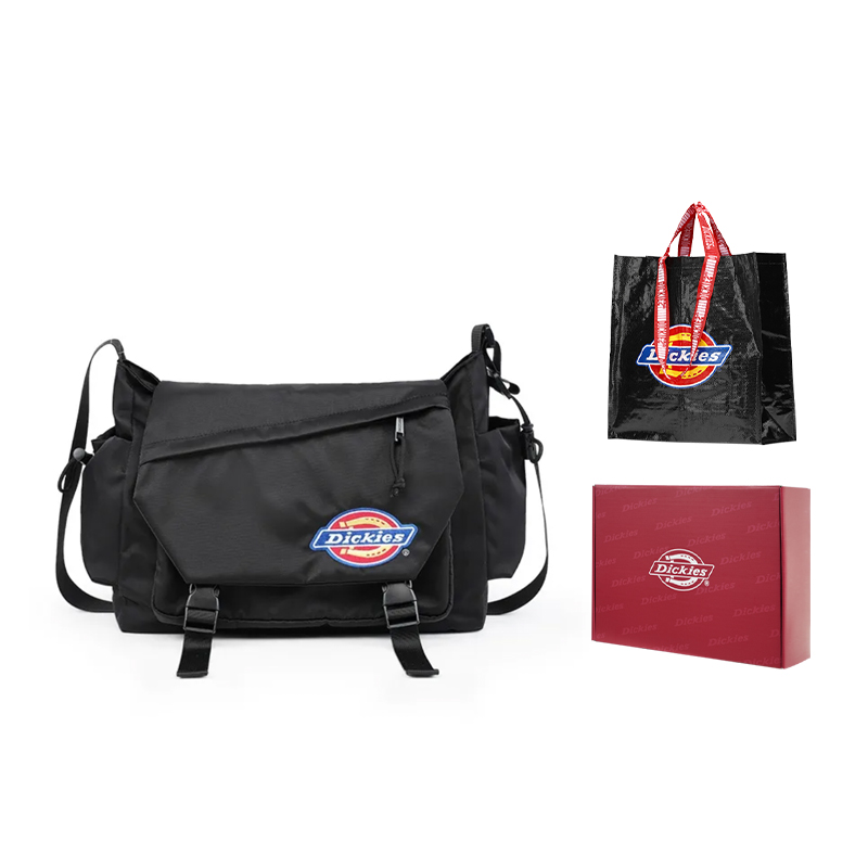 

Dickies Текстильная полиэстеровая сумка-мессенджер унисекс черный/хаки, Black+Box